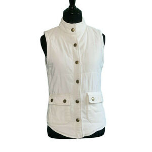 ROXY White Corduroy Puffer Buttoned Vest size XS